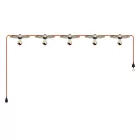 Creative Cables lámpatest Maioliche' String Light Lumet rendszer 7,5 m-től, szövetkábellel, 5 lámpatartóval CATE27N075CM09DD24MA03-L fekete