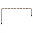 Creative Cables lámpatest Maioliche' String Light Lumet rendszer 7,5 m-től, szövetkábellel, 5 lámpatartóval CATE27N075CM09DD24MA03 fekete