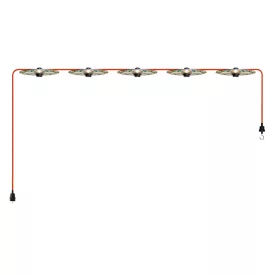   Creative Cables lámpatest Maioliche' String Light Lumet rendszer 7,5 m-től, szövetkábellel, 5 lámpatartóval CATE27N075CM09DD24MA03 fekete