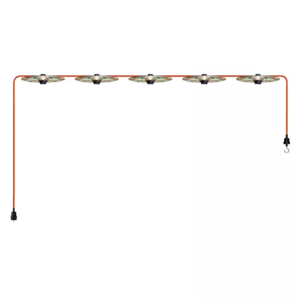 Creative Cables lámpatest Maioliche' String Light Lumet rendszer 7,5 m-től, szövetkábellel, 5 lámpatartóval CATE27N075CM09DD24MA03 fekete
