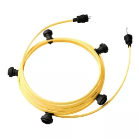   Creative Cables design lámpa Készre szerelt, 7,5 m-es Lumet fényfüzér készlet 5 fekete lámpatartóval, CATE27N075CM10