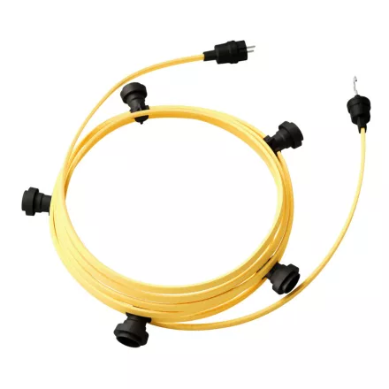 Creative Cables design lámpa Készre szerelt, 7,5 m-es Lumet fényfüzér készlet 5 fekete lámpatartóval, CATE27N075CM10