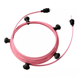   Creative Cables design lámpa Készre szerelt, 7,5 m-es Lumet fényfüzér készlet 5 fekete lámpatartóval, CATE27N075CM16
