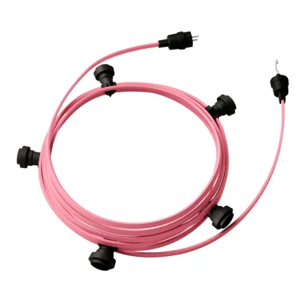 Creative Cables design lámpa Készre szerelt, 7,5 m-es Lumet fényfüzér készlet 5 fekete lámpatartóval, CATE27N075CM16
