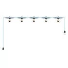 Creative Cables lámpatest Maioliche' String Light Lumet rendszer 7,5 m-től, szövetkábellel, 5 lámpatartóval CATE27N075CM17DD24MA01-L fekete