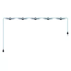 Creative Cables lámpatest Maioliche' String Light Lumet rendszer 7,5 m-től, szövetkábellel, 5 lámpatartóval CATE27N075CM17DD24MA01 fekete