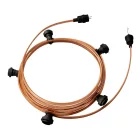 Creative Cables design lámpa Készre szerelt, 7,5 m-es Lumet fényfüzér készlet 5 fekete lámpatartóval, CATE27N075CM22
