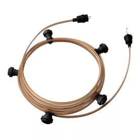   Creative Cables design lámpa Készre szerelt, 7,5 m-es Lumet fényfüzér készlet 5 fekete lámpatartóval, CATE27N075CM27
