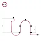 Creative Cables design lámpa Készre szerelt, 7,5 m-es Lumet fényfüzér készlet 5 fekete lámpatartóval, CATE27N075CM27