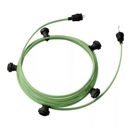 Creative Cables design lámpa Készre szerelt, 7,5 m-es Lumet fényfüzér készlet 5 fekete lámpatartóval, CATE27N075CX08