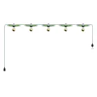 Creative Cables lámpatest Maioliche' String Light Lumet rendszer 7,5 m-től, szövetkábellel, 5 lámpatartóval CATE27N075CX08DD24MA02-L fekete