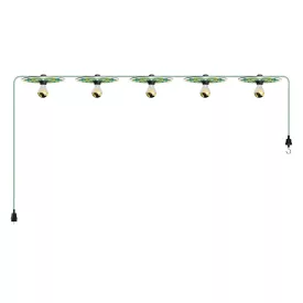   Creative Cables lámpatest Maioliche' String Light Lumet rendszer 7,5 m-től, szövetkábellel, 5 lámpatartóval CATE27N075CX08DD24MA02-L fekete
