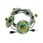 Creative Cables lámpatest Maioliche' String Light Lumet rendszer 7,5 m-től, szövetkábellel, 5 lámpatartóval CATE27N075CX08DD24MA02-L fekete