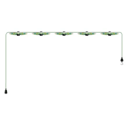 Creative Cables lámpatest Maioliche' String Light Lumet rendszer 7,5 m-től, szövetkábellel, 5 lámpatartóval CATE27N075CX08DD24MA02 fekete