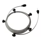 Creative Cables design lámpa Készre szerelt, 7,5 m-es Lumet fényfüzér készlet 5 fekete lámpatartóval, CATE27N075CZ04