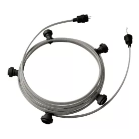   Creative Cables design lámpa Készre szerelt, 7,5 m-es Lumet fényfüzér készlet 5 fekete lámpatartóval, CATE27N075CZ04