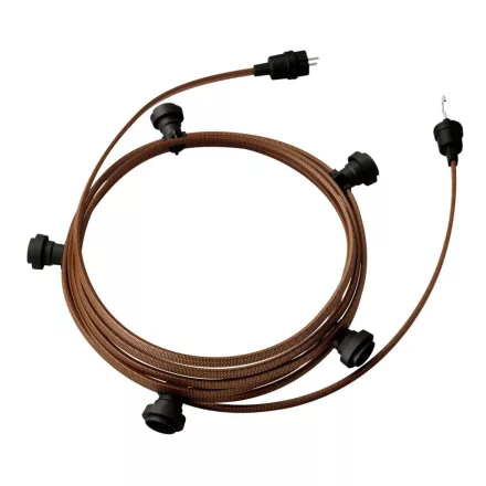 Creative Cables design lámpa Készre szerelt, 7,5 m-es Lumet fényfüzér készlet 5 fekete lámpatartóval, CATE27N075CZ22