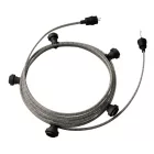 Creative Cables design lámpa Készre szerelt, 7,5 m-es Lumet fényfüzér készlet 5 fekete lámpatartóval, CATE27N075ECC37