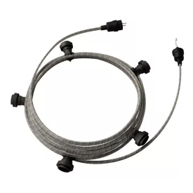   Creative Cables design lámpa Készre szerelt, 7,5 m-es Lumet fényfüzér készlet 5 fekete lámpatartóval, CATE27N075ECC37