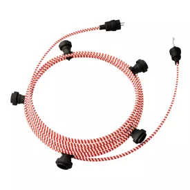   Creative Cables design lámpa Készre szerelt, 7,5 m-es Lumet fényfüzér készlet 5 fekete lámpatartóval, CATE27N075ECM39