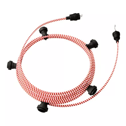 Creative Cables design lámpa Készre szerelt, 7,5 m-es Lumet fényfüzér készlet 5 fekete lámpatartóval, CATE27N075ECM39