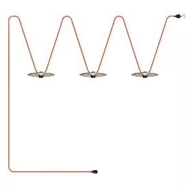   Creative Cables lámpatest Maioliche' láncvilágítás Lumet rendszer 10 m-től, szövetkábellel, 3 lámpafoglalattal és CATE27N100CM09DD24MA03