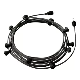   Creative Cables design lámpa Kész használatra 12,5 m-es Lumet String Light készlet 10 fekete CATE27N125CM03