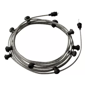   Creative Cables design lámpa Kész használatra 12,5 m-es Lumet String Light készlet 10 fekete CATE27N125ECC37