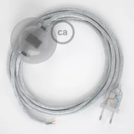  Creative Cables kapcsoló Bekötési talapzat, RL01 Sparkly White Rayon 3 m. Válassza ki CATPTO452 fehér