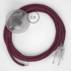   Creative Cables kapcsoló Bekötési talapzat, RC32 Burgundy Cotton 3 m. Válassza ki a CATPTORC32
