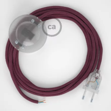Creative Cables kapcsoló Bekötési talapzat, RC32 Burgundy Cotton 3 m. Válassza ki a CATPTORC32