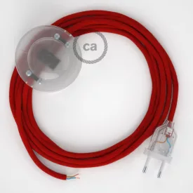   Creative Cables kapcsoló Bekötési talapzat, RC35 tűzpiros pamut 3 m. Válassza ki a CATPTORC35
