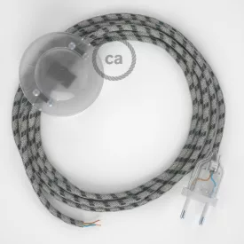   Creative Cables kapcsoló Bekötési talapzat, RD54 antracitcsíkos pamut és natúr vászon 3 m. CATPTORD54