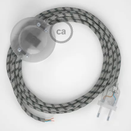 Creative Cables kapcsoló Bekötési talapzat, RD54 antracitcsíkos pamut és natúr vászon 3 m. CATPTORD54