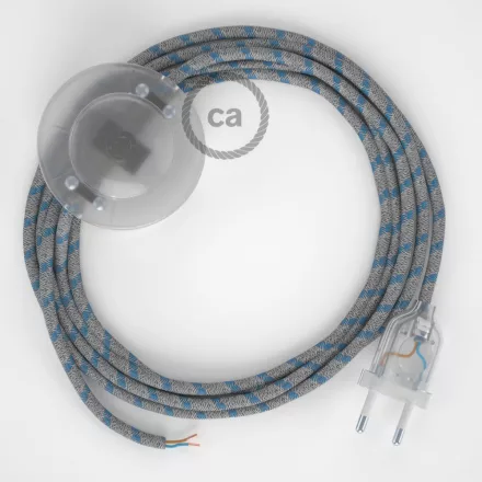 Creative Cables kapcsoló Bekötési talapzat, RD55 Blue Steward Stripes pamut és natúr vászon CATPTORD55