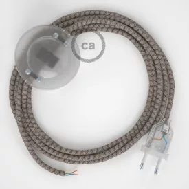   Creative Cables kapcsoló Bekötési talapzat, RD63 Bark Diamond pamut és természetes vászon 3 CATPTORD63