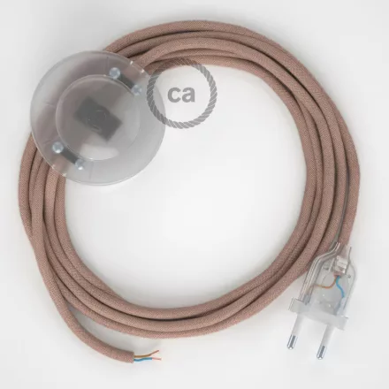 Creative Cables kapcsoló Bekötési talapzat, RD71 Ancient rózsaszín cikcakk pamut és natúr vászon CATPTORD71