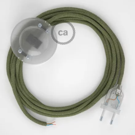 Creative Cables kapcsoló Bekötési talapzat, RD72 Thyme Green Stripes pamut és natúr vászon CATPTORD72