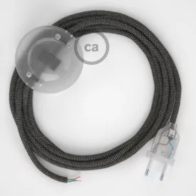   Creative Cables kapcsoló Bekötési talapzat, RD74 antracit cikcakk pamut és natúr vászon 3 CATPTORD74