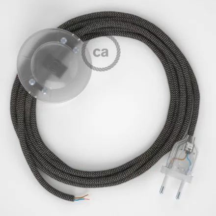 Creative Cables kapcsoló Bekötési talapzat, RD74 antracit cikcakk pamut és natúr vászon 3 CATPTORD74