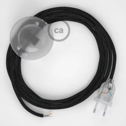 Creative Cables kapcsoló Bekötési talapzat, RL04 Csillogó fekete műselyem 3 m. Válassza ki CATPTORL04