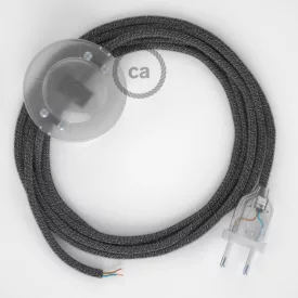   Creative Cables kapcsoló Bekötési talapzat, RS81 fekete pamut és natúr vászon 3 m. CATPTORS81