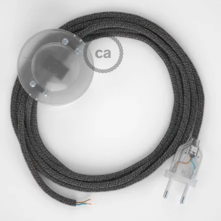 Creative Cables kapcsoló Bekötési talapzat, RS81 fekete pamut és natúr vászon 3 m. CATPTORS81