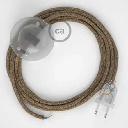 Creative Cables kapcsoló Bekötési talapzat, RS82 barna pamut és natúr vászon 3 m. CATPTORS82