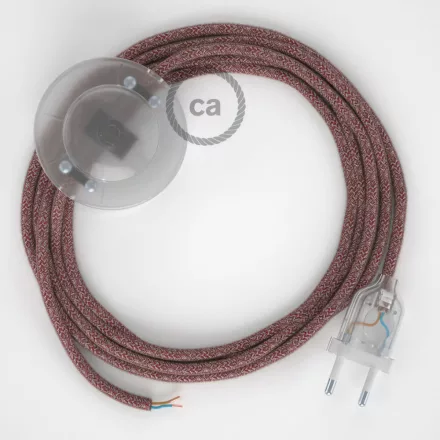 Creative Cables kapcsoló Bekötési talapzat, RS83 piros pamut és natúr vászon 3 m. CATPTORS83