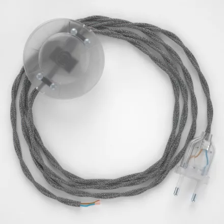 Creative Cables kapcsoló Bekötési talapzat, TN02 szürke natúr vászon 3 m. Válassza ki CATPTOTN02