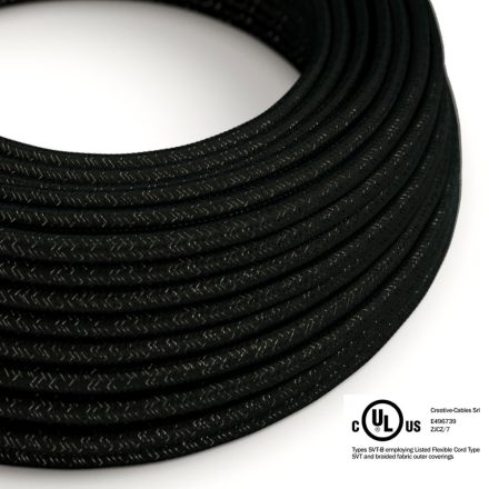 Creative Cables textil lámpakábel Kerek elektromos kábel 150 láb (45,72 m) tekercs RL04 csillogó CBA3RL04 fekete