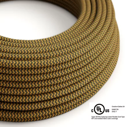 Creative Cables textil lámpakábel Kerek elektromos kábel 150 láb (45,72 m) tekercs RZ27 ZigZag CBA3RZ27 antracit