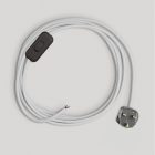 Creative Cables textil lámpakábel Lámpa vezetéke fehér pamut kábellel, 1,80 m CINNRC01