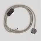 Creative Cables textil lámpakábel Lámpa vezetéke galambszürke pamut kábellel, 1,80 m CINNRC43